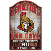 Ottawa Senators 11 x17 Wood Fan Cave Sign