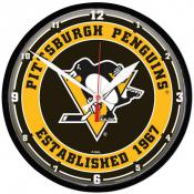 Pittsburgh Penguins 12 Inch Round Clock