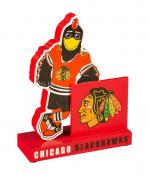 Chicago Blackhawks Mascot Statue with Blackhawks Logo