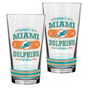 Miami Dolphins 2 pack 16 oz. Mixing Glasses