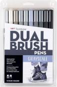 Tombow Grayscale Dual Brush Pen Art Marker 10 Color Set