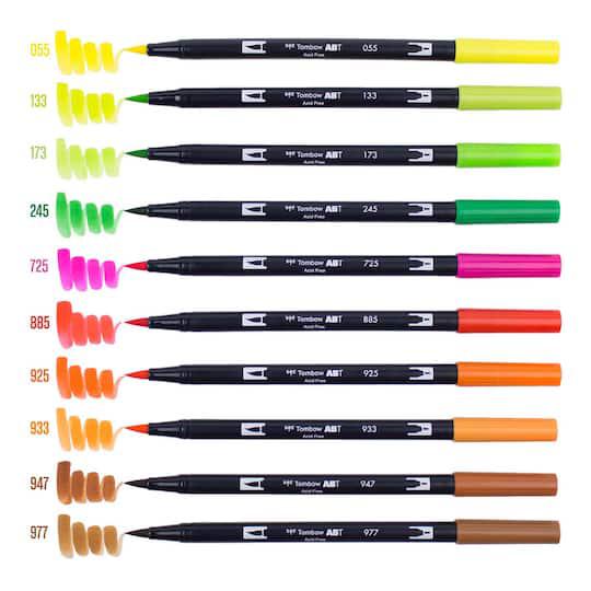 Tombow Citrus Dual Brush Pen Art Marker 10 Color Set